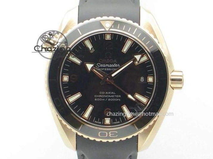 0115 Planet Ocean Master Chrono 45mm SS OM 1:1 Best Edition Black Dial Orange 12 On Rubber Strap A Durable 8169